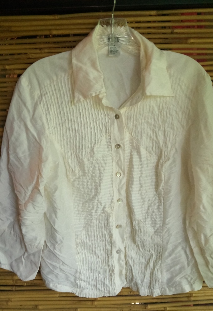 Poetic M Silk Creme  Blouse Top
